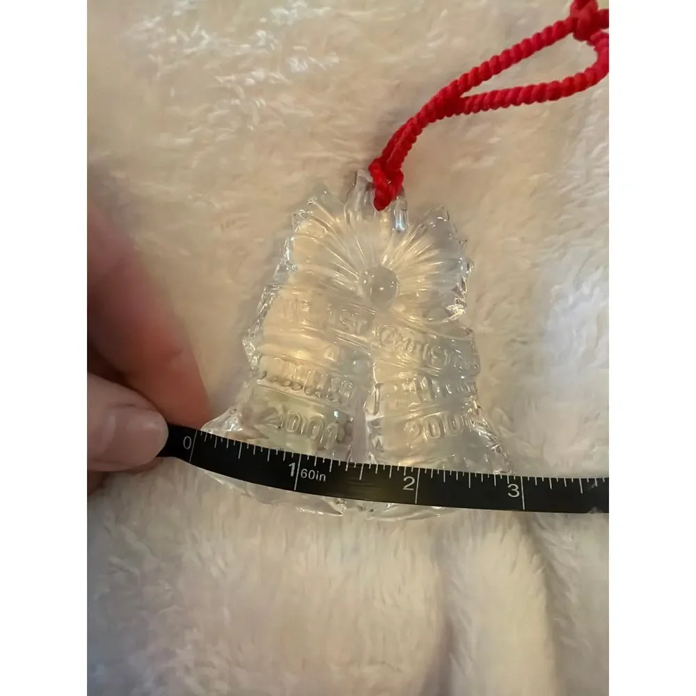 Waterford Crystal Our First Christmas Ornament 2001 Bells w/ Box Ireland MIB